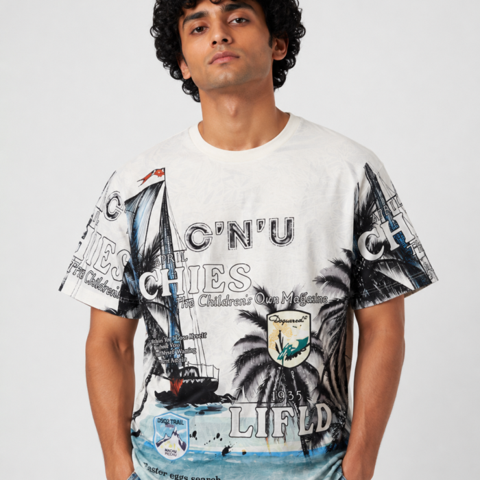 Off-White Vintage Resort Collage Graphic T-Shirt