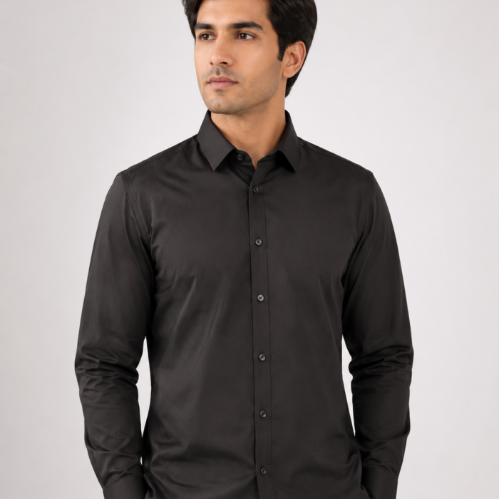Premium Stitchless Black Button-Down Shirt
