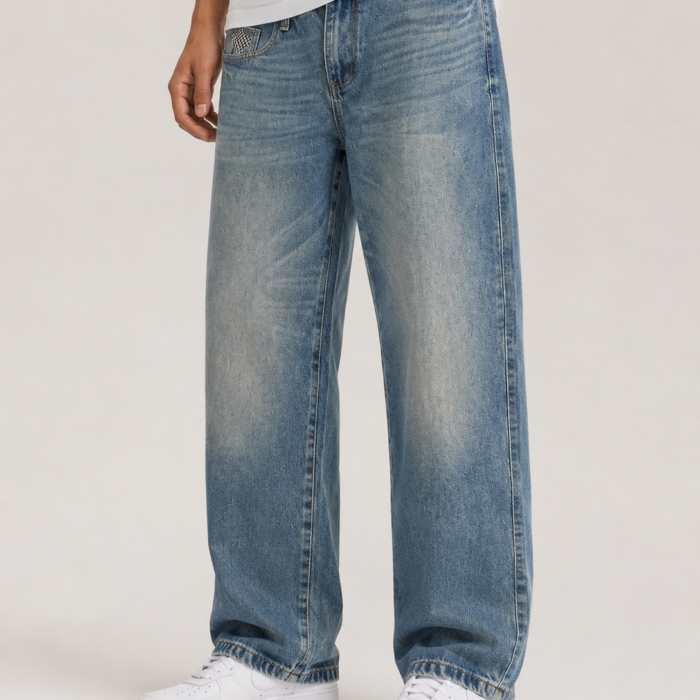 90s Relaxed Fit Vintage Wash Jeans