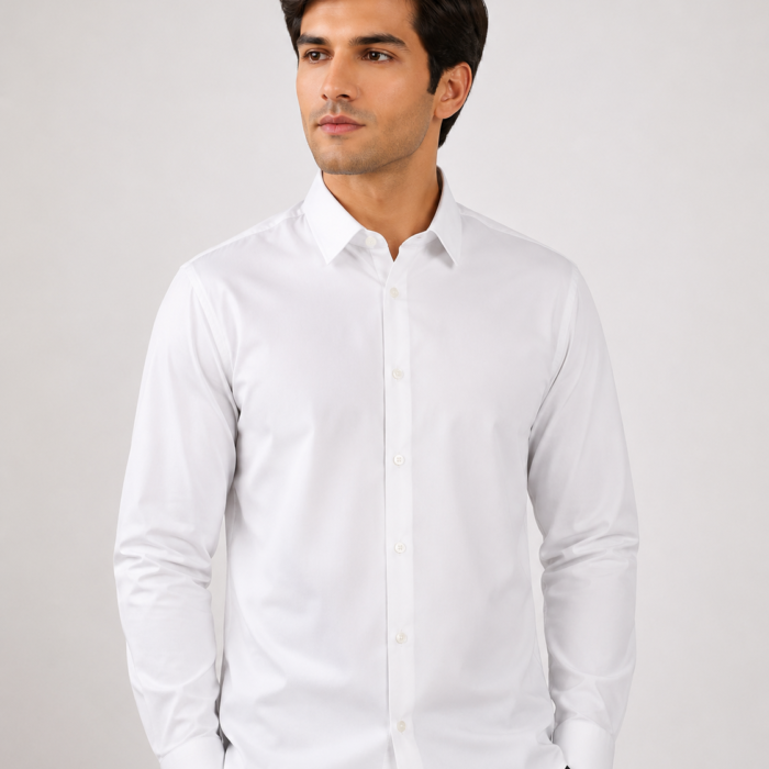 Premium Stitchless White Button-Down Shirt