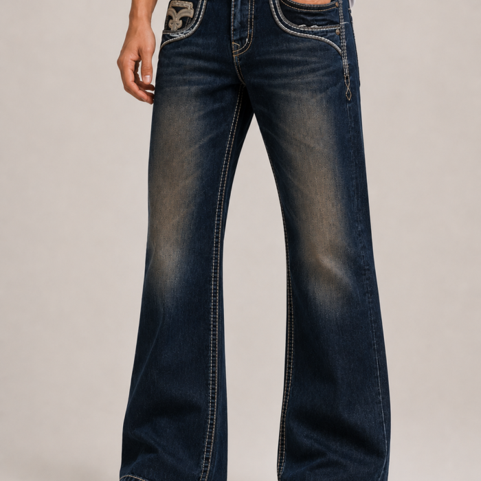 Y2K Heritage Contrast Stitch Bootcut Jeans